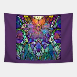 Stained Glass Lotus Flower Tapestry