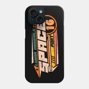 Space design Lunar spaceport logo emblem futuristic industries Phone Case