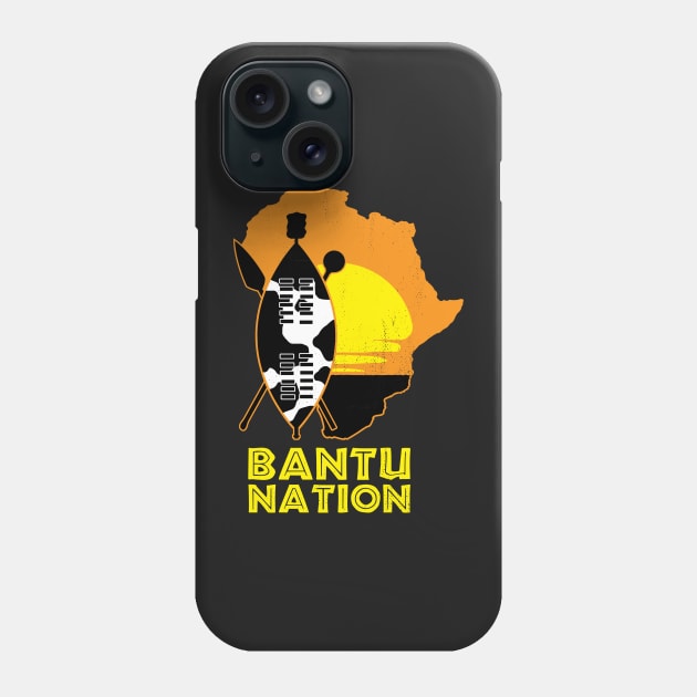 Bantu Nation Africa Zulu Shield Safari African Sunset Phone Case by BraaiNinja