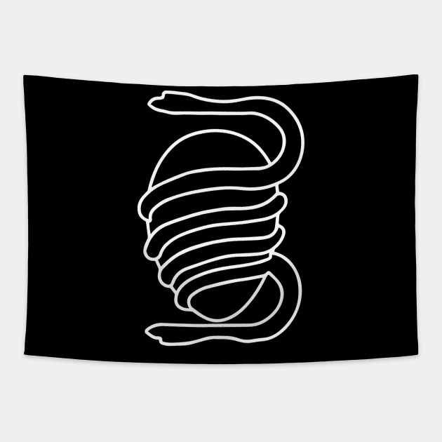 Death Grips Snake Egg Logo Minimalistic Black Tapestry by Irla