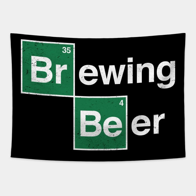 Brewing Beer - Funny Periodic Table of Elements Tapestry by TwistedCharm