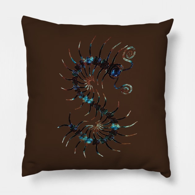 Rusty Centipede Pillow by IgorAndMore