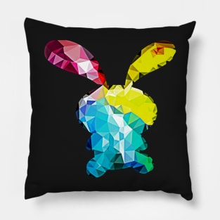 Rainbow Bunny Rabbit Pillow