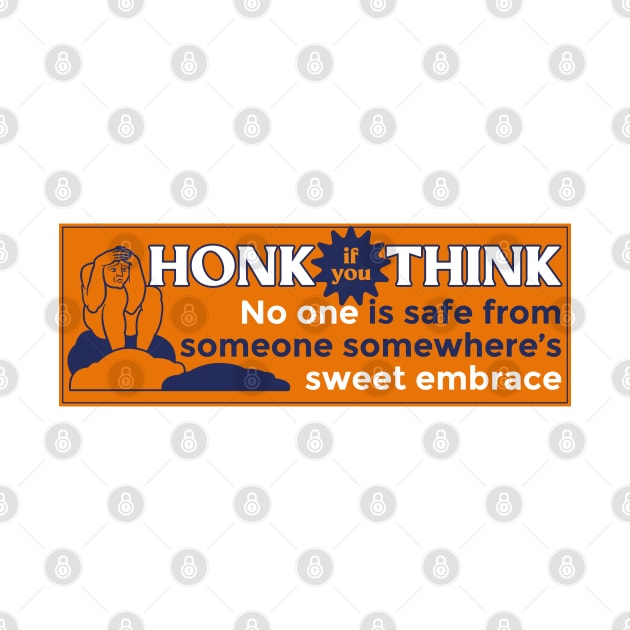 No One Is Safe Bumper Sticker orange blue by kindacoolbutnotreally