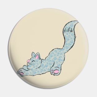 Cute Cat Stretching Yoga Illustration Pin