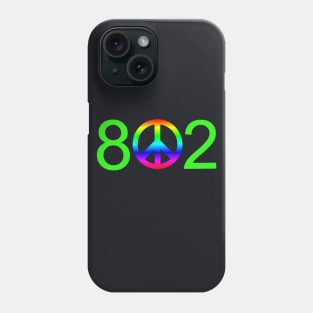 Vermont Rainbow Neon 802 Peace Sign Phone Case