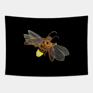 Little Glowing Bug Firefly Lampyridae Illustration Tapestry