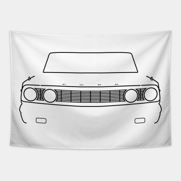 Ford Fairlane 1964 classic car outline graphic (black) Tapestry by soitwouldseem