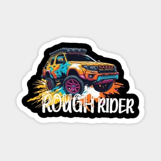 Off road Rough rider, off road adventure retro design. Magnet