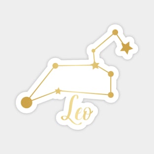 Leo Zodiac Constellation in Gold Magnet