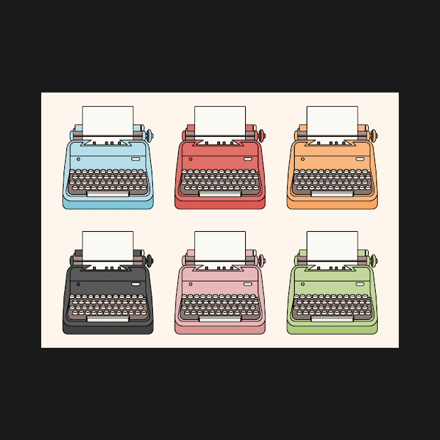 Cute Colourful Typewriters by RumourHasIt