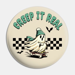 Retro Halloween Creep It Real Pin