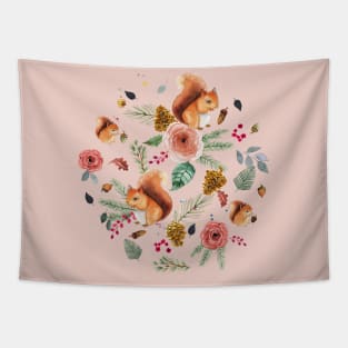 Christmas Squirrels Tapestry