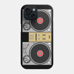 2 Turntables 1 Mixer Phone Case