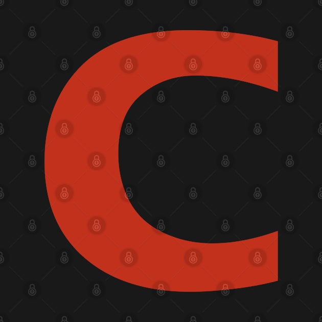 Letter c in Red Text Minimal Typography by ellenhenryart