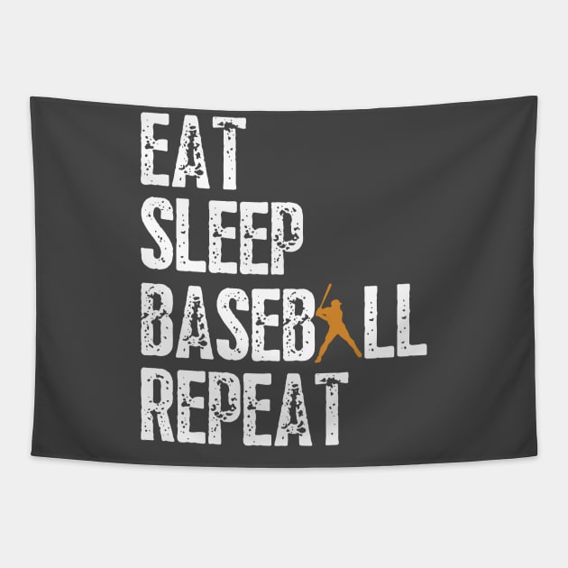 Eat Sleep Baseball Repeat, Funny Baseball Players Kids Boys Tapestry by Just Me Store