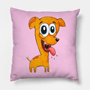 Happy Pup - Cute and Funny Cartoon Dog Pillow