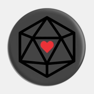 Heart Dice D20 Pin