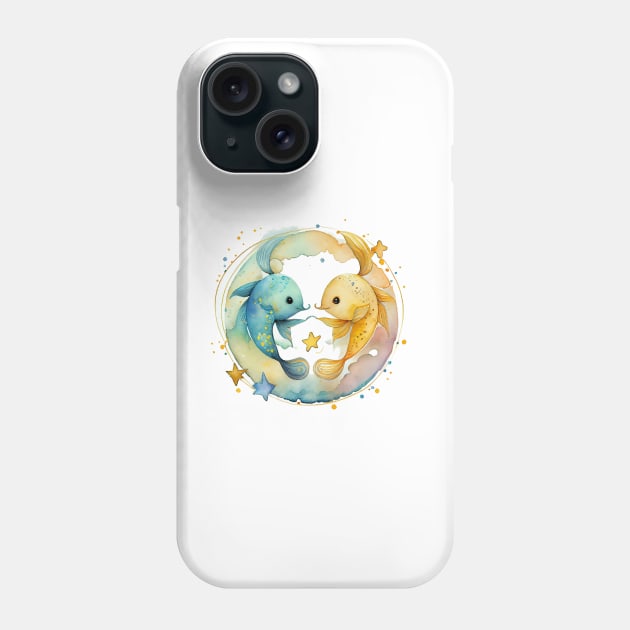 Watercolor Zodiac Pisces Phone Case by artsyindc