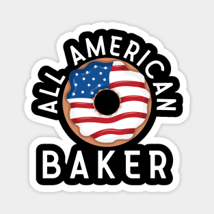 ALL AMERICAN BAKER PATRIOTIC 4TH OF JULY USA DONUTS BAKING Magnet