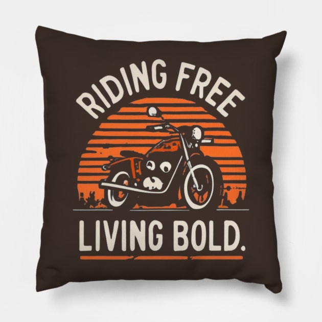 Riding Free Living Bold Pillow by masksutopia