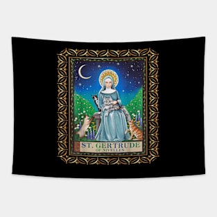 St. Gertrude of Nivelles Patron Saint of Cats Lovers Tapestry