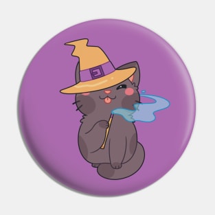 Cute Halloween Witch Cat Pin