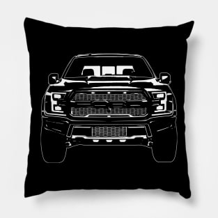 White F 150 Raptor Sketch Art Pillow