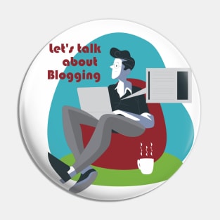 A blogger writing a blog, gift for blogger Pin