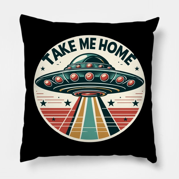 UFOs Take Me Home Pillow by Vehicles-Art