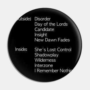 Unknown Pleasures Tracklist Pin