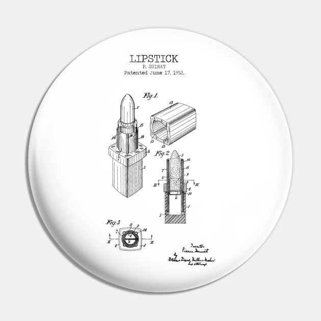 LIPSTICK patent Pin by Dennson Creative