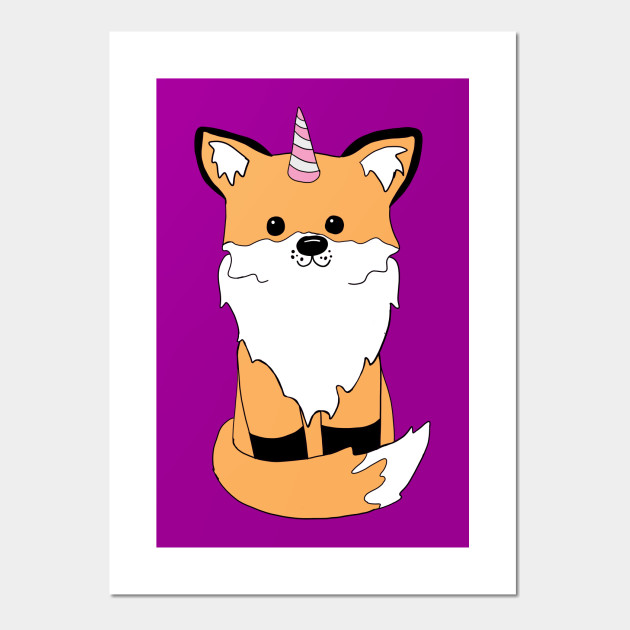 Unicorn Fox Fox Lover Gift Posters And Art Prints Teepublic