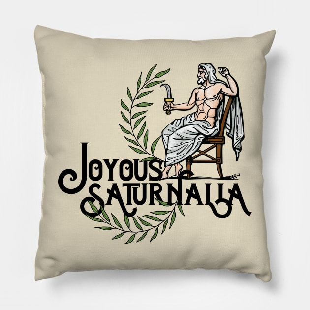 Joyous Saturnalia Pillow by Perpetual Brunch