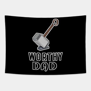 Worthy Dad Mjolnir Thor's Hammer Tapestry