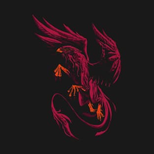 Blazing Griffin: Mythical Might in Red T-Shirt