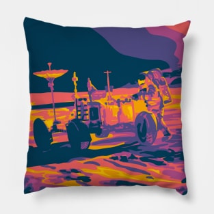 1969 Moon Landing Painting Pillow