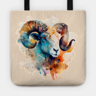 Zodiac Sign ARIES - Watercolour Illustration of astrology Aries Tote