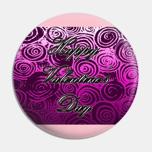 Happy Valentine's Day (Pink Swirl) Pin