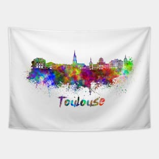 Toulouse skyline in watercolor Tapestry