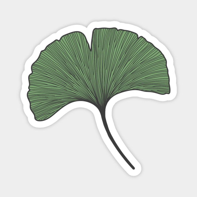 Green Ginkgo Leaf Magnet by olibserhi
