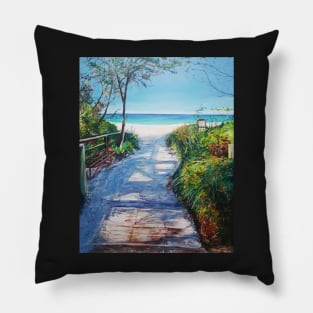 Boardwalk to beach Pillow