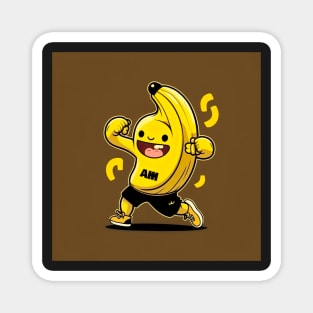 Funny Banana Workout Drawing Illustration Magnet