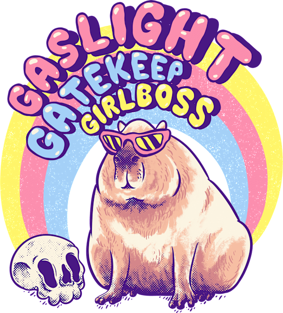 Gaslight Gatekeep Girlboss - Capybara MEME Kids T-Shirt by anycolordesigns