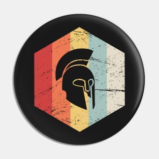 Retro Sparta Helmet Icon Pin