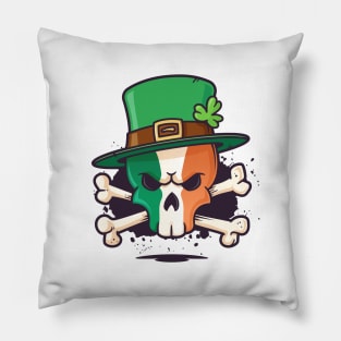 Irish Leprechaun Skull Pillow