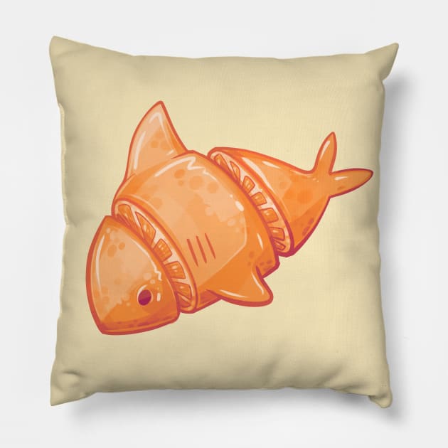 Cute Orange Shark Pillow by Claire Lin