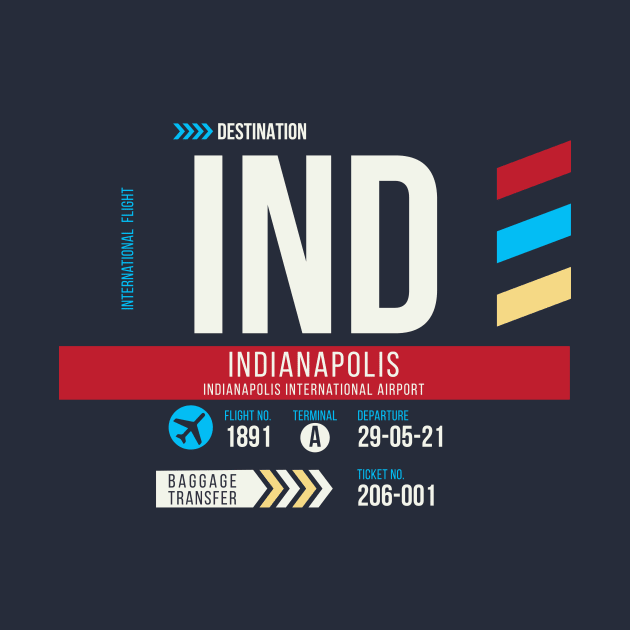 Indianapolis (IND) Airport Code Baggage Tag by SLAG_Creative