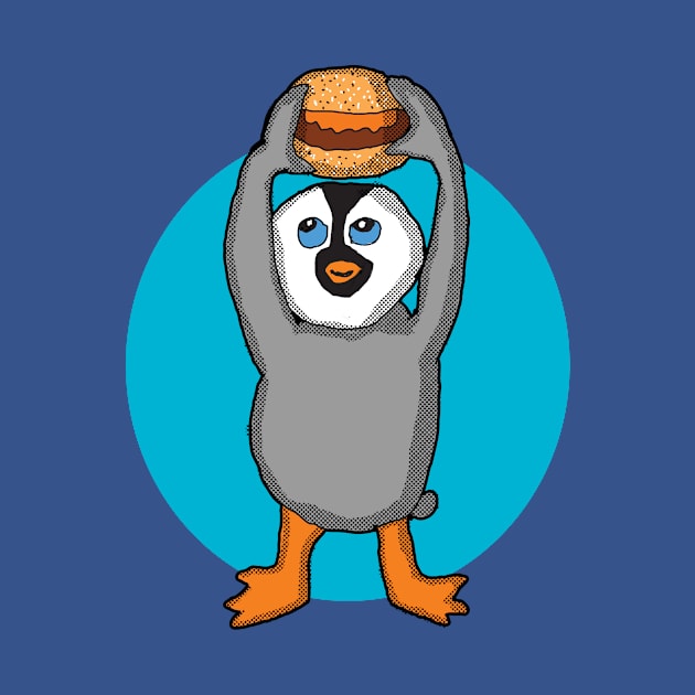 Baby Penguin and Hamburger by Eric03091978