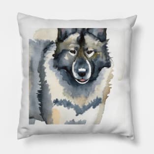 Norwegian Elkhound Watercolor - Dog Lover Gifts Pillow